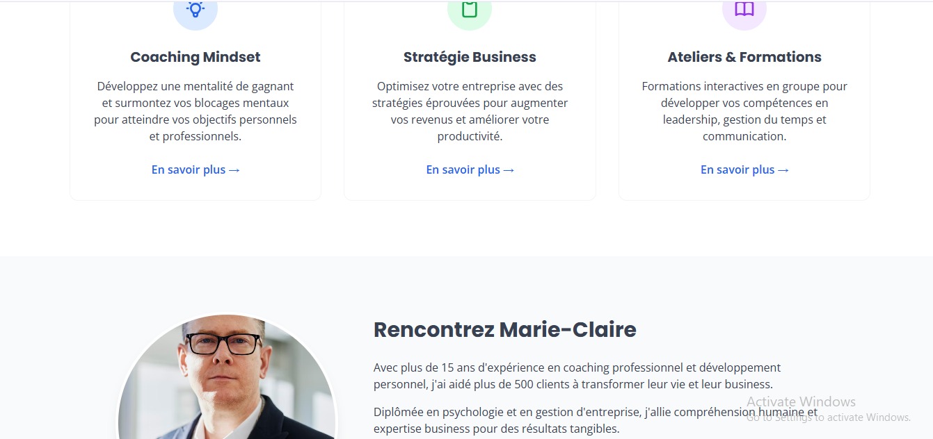 Screenshot of website design with +50% customer retention increase